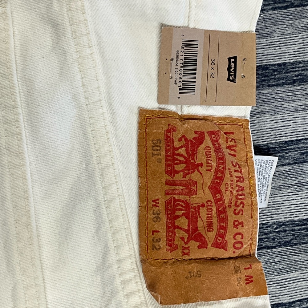 Levi's Men's White Straight Button Fly Jeans